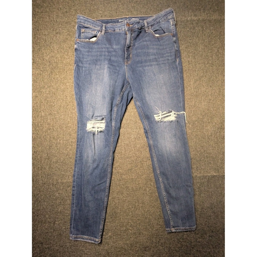 Old Navy Jeans Women's Size 18 Blue Distressed Rockstar Super Skinny High Rise